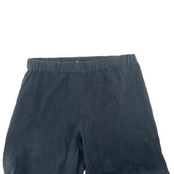 Jarbo 100% Linen High Waist Tapered Leg Pants Lagenlook Black size Large - Picture 2 of 4